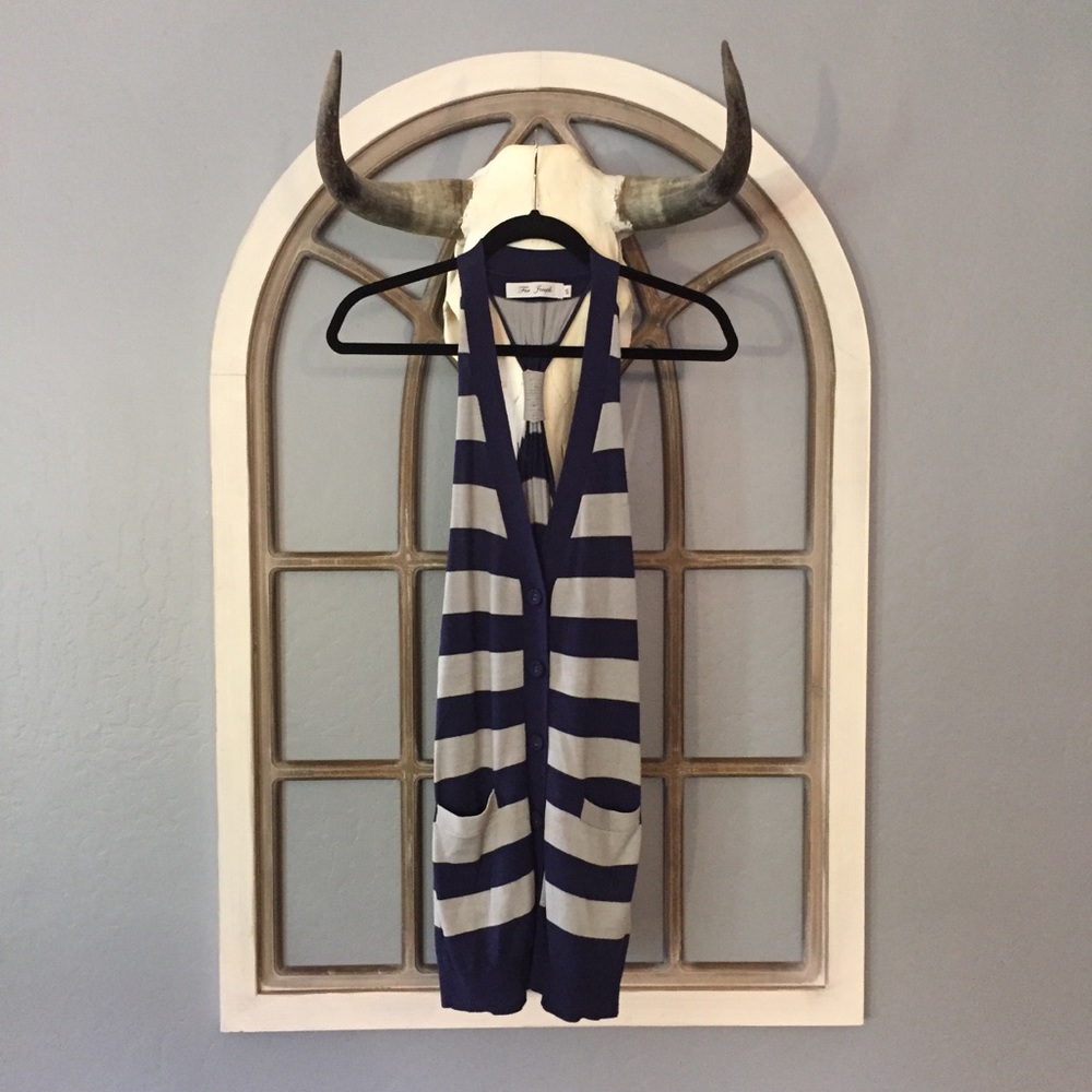 Blue Striped Sweater Vest